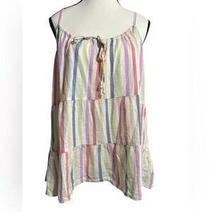 Old Navy Pastel Striped Spaghetti Strap Tank Top